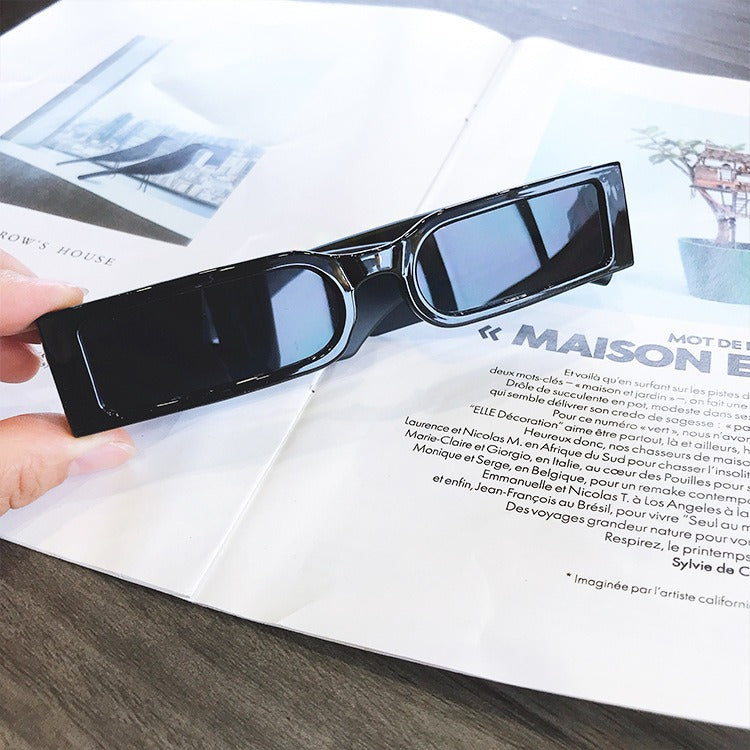 Rectangle Vintage Sunglasses Retro Wide Frame Unisex