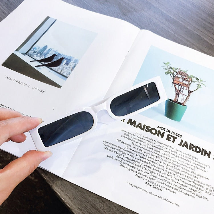 Rectangle Vintage Sunglasses Retro Wide Frame Unisex